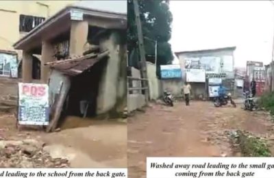 Anguish as Students of College of Health Sciences Unizik, Otolo, Nnewi, Groan over Bad Roads